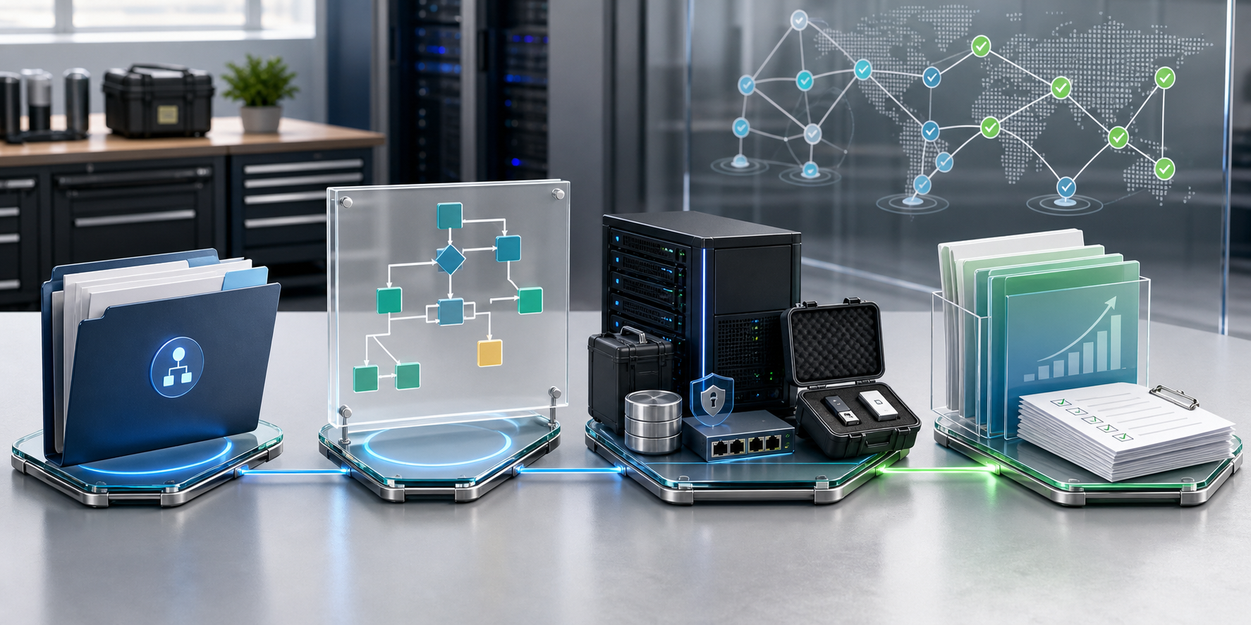 Private deployment pilot artifacts including a process folder, workflow map, server kit, and evidence package